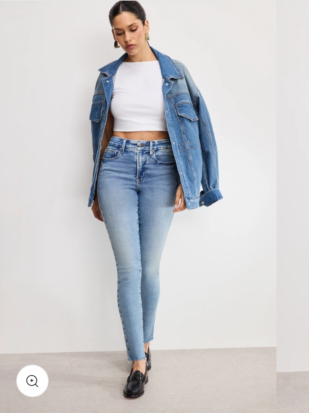 Good American Good Legs High Rise Skinny Cropped Jeans 12/31 Blue